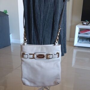 Michael Kors Cream Crossbody Bag with Gold Accents